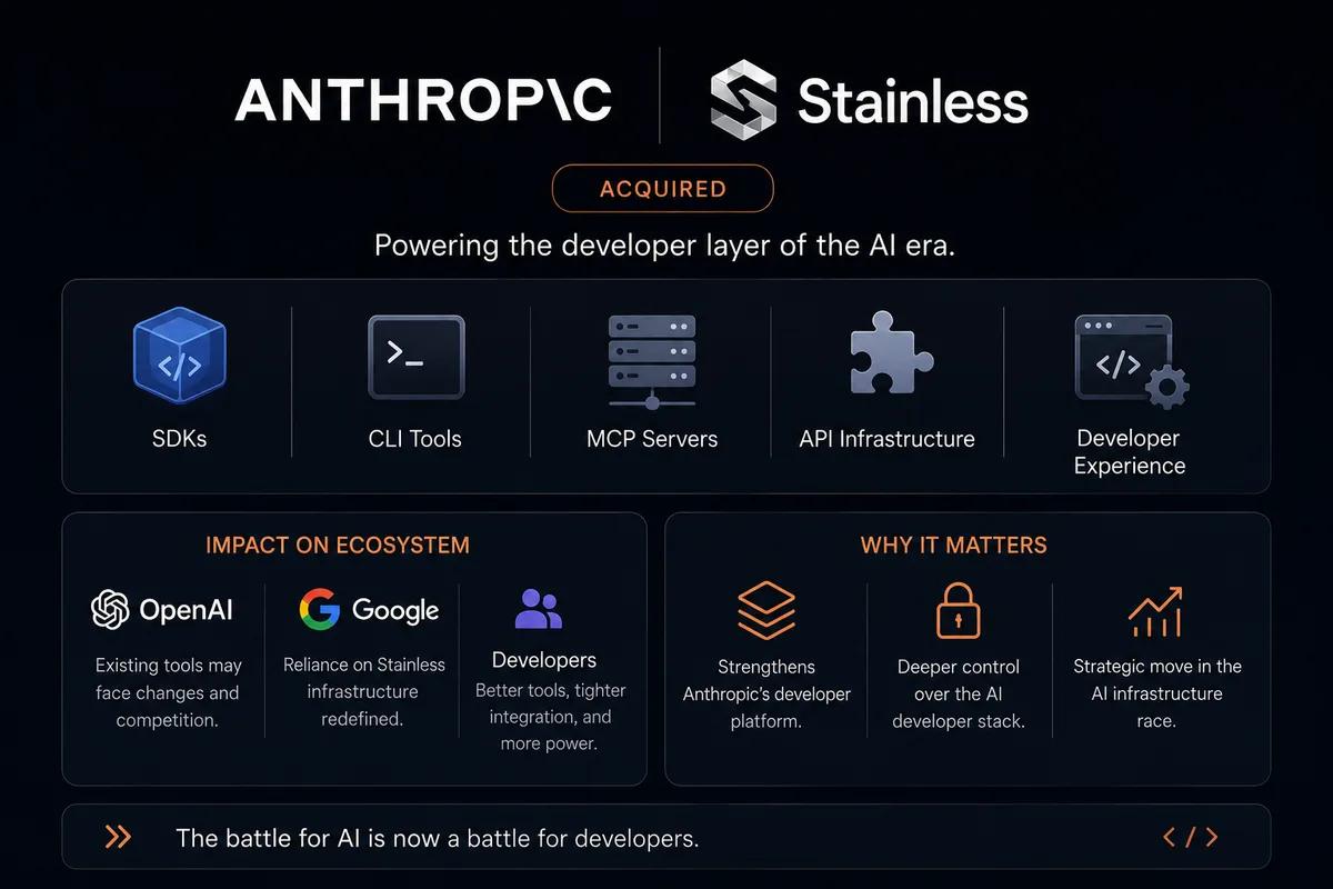Anthropic רוכשת את Stainless: מה המשמעות עבור OpenAI, Google ושכבת המפתחים